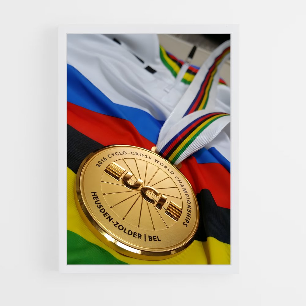 Poster Médailles et Arc-en-Ciel – affiche Cyclisme (vue 3)